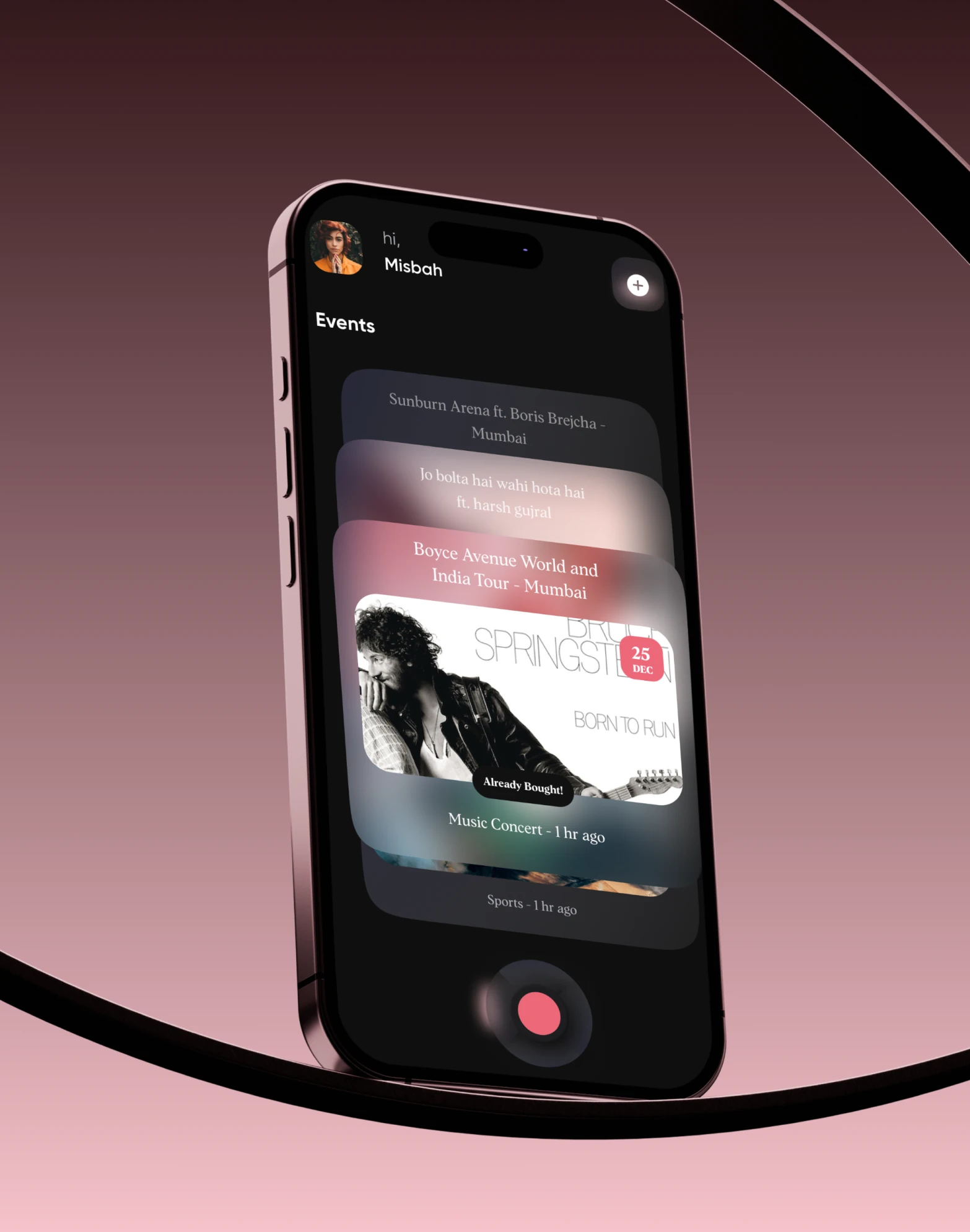 A live-events and ticketing app that turns browsing into booking in a few taps.