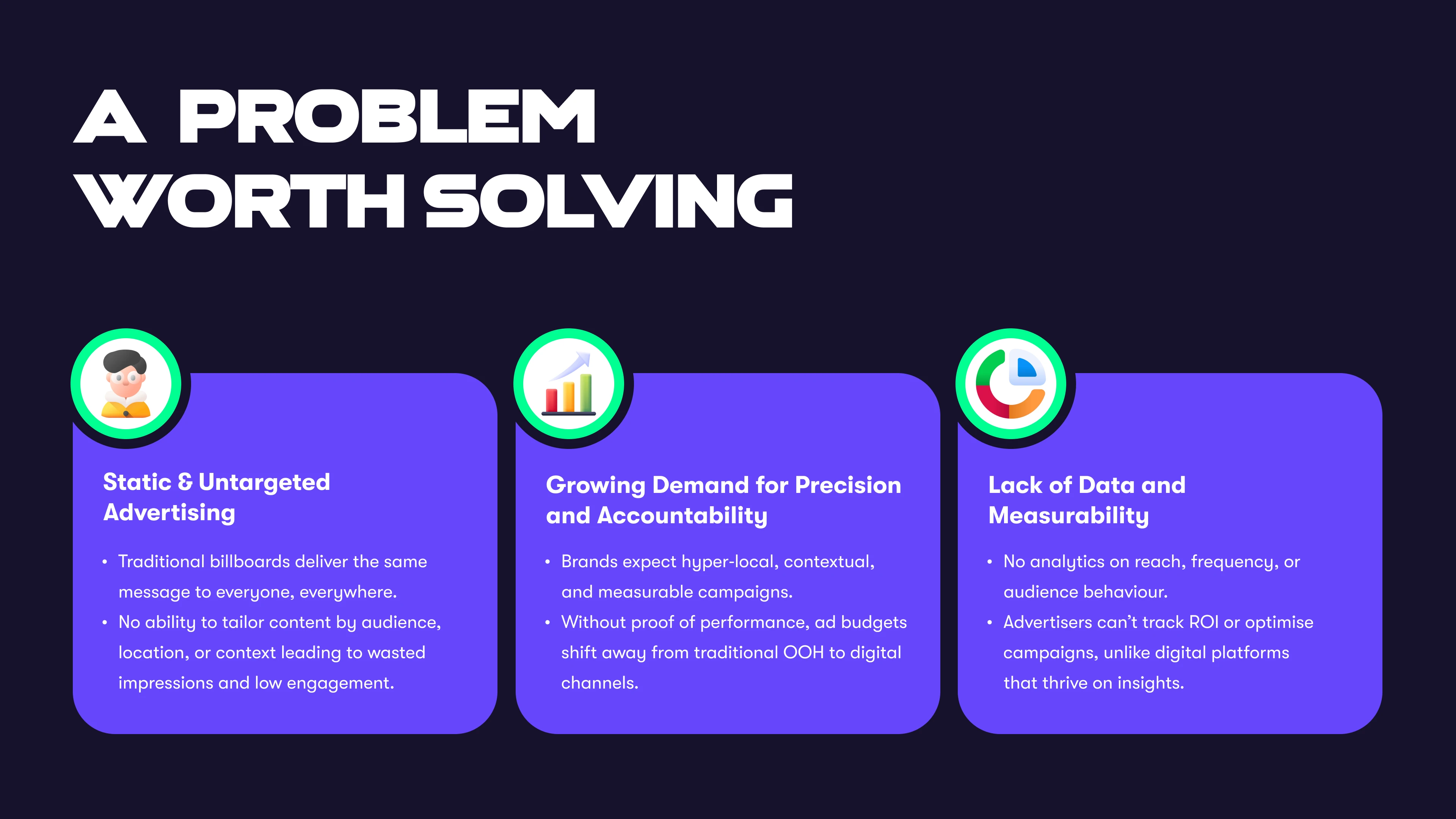 A problem worth solving — static, untargeted, unmeasurable advertising